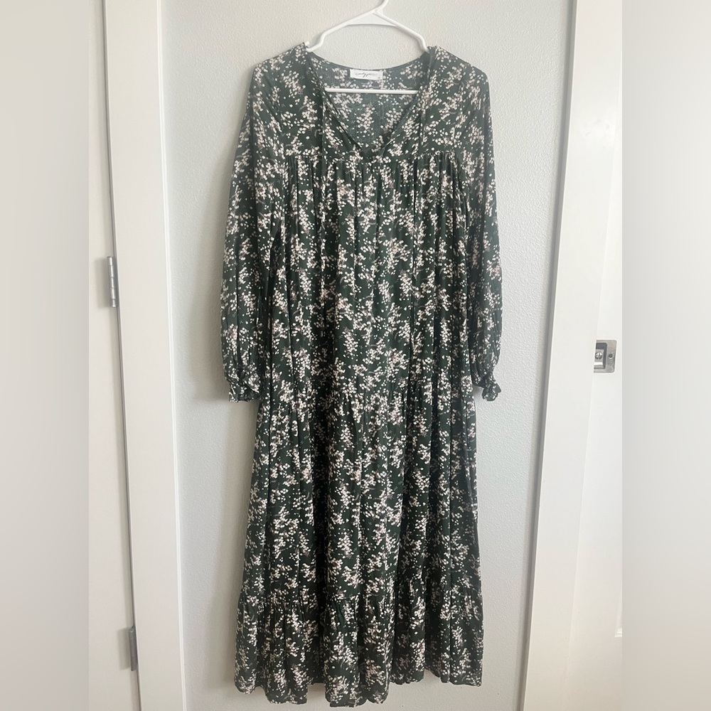 Carly Jean Laurel Dress Green Floral XS Maxi Dress